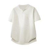 ZH8125-3D美式亨利领针织短袖亚麻天丝通勤老钱风上衣休闲T恤，男装针织衫/毛衣，星座614