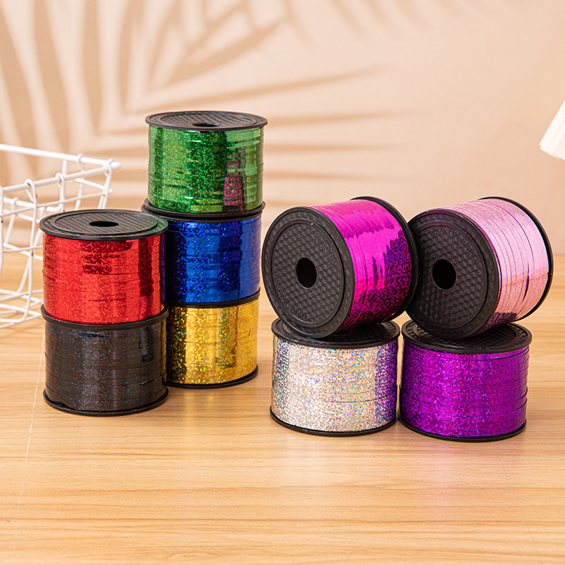 Ventas Directas de la fábrica 5mm * 100 yardas de cinta láser atmósfera decorativa cinta globo boda cinta de diseño al por mayor