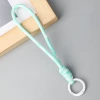 Green and white single lanyard (with hanging loop)
