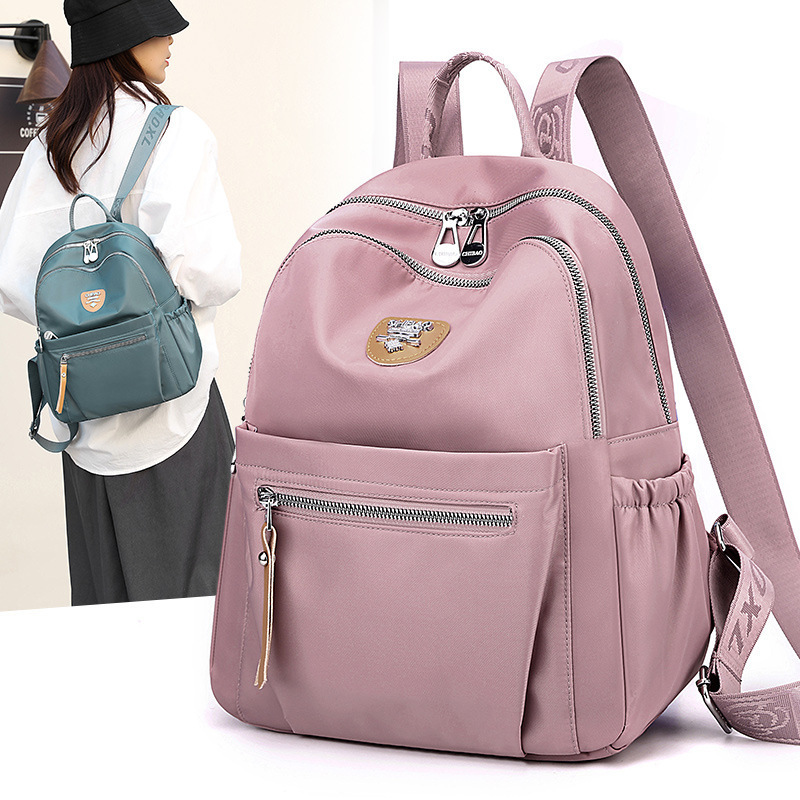 Chibao new pure color fashion backpack student schoolbag multi-layer storage leisure play Indonesia L066-LV