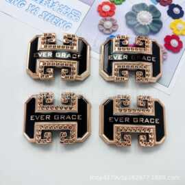 恒雅盛自产自销 UV雕刻EVER GRACE英文鞋扣鞋花鞋辅料