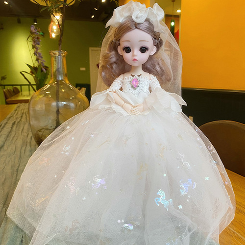 Extra-large single vinyl Barbie doll, 32 cm, Ice Queen Elsa princess, musical and smart, perfect gift for girls.