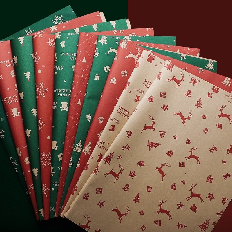 圣诞节牛皮纸diy鲜花包装纸加厚玫瑰花束苹果包花材料礼物牛皮纸