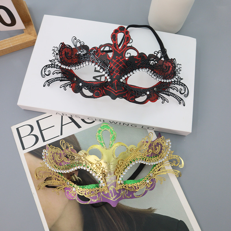 Amazon pareja máscara de baile de mascaras metal forjado mitad cara Halloween carnaval máscara de fiesta de pascua