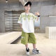Children's Wear Boys Summer 2024 New Korean Style Western Style Casual Loose Letter Fashionable suit Two-piece Set