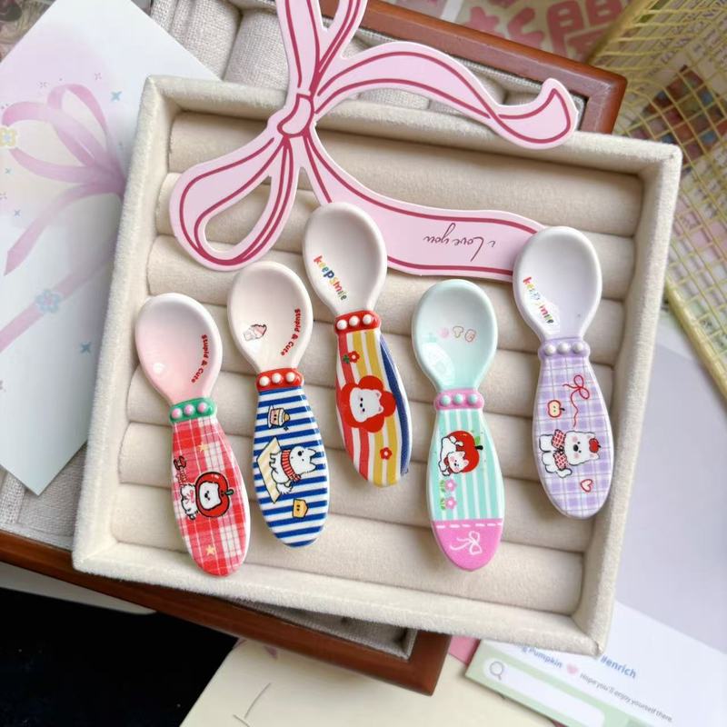 かわいいウエストハイランド子犬スプーンヘアピン漫画ガールハート楽しい面白いシミュレーション食器日本と韓国のヘアピンヘアアクセサリー|undefined