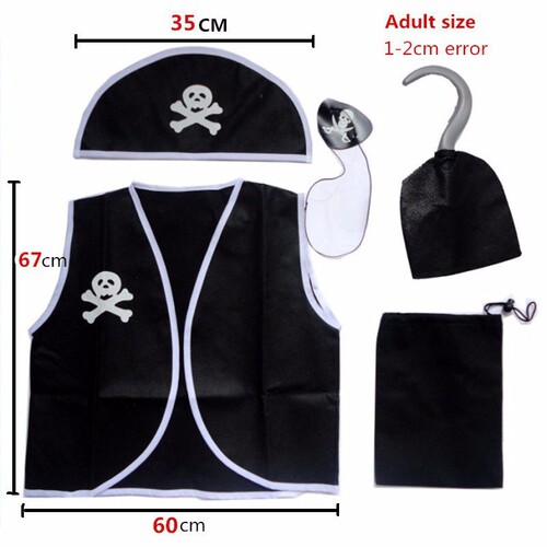 Halloween Adult Male and Female Pirate COS Costume Performance Suit Simple Caribbean Pirate Non-woven Fashion Show Costume