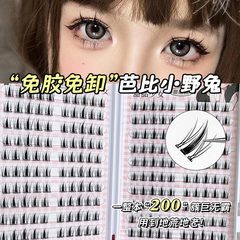 Fēixī Bubuki Small Wild Rabbit Adhesive False Eyelashes for Women, Natural and Realistic Rabbit-Style, Single Cluster, Sectioned
