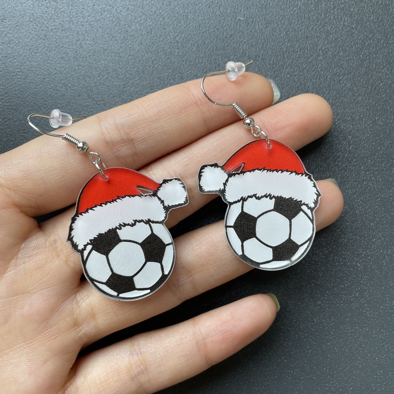 Cartoon Style Christmas Hat Ball Arylic Women's Drop Earrings 1 Pair display picture 3