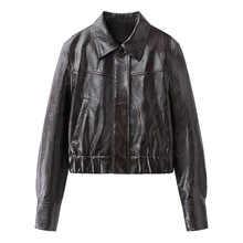 现货2026春季新款复古韩版高级感机车风夹克短款皮衣外套BR101122