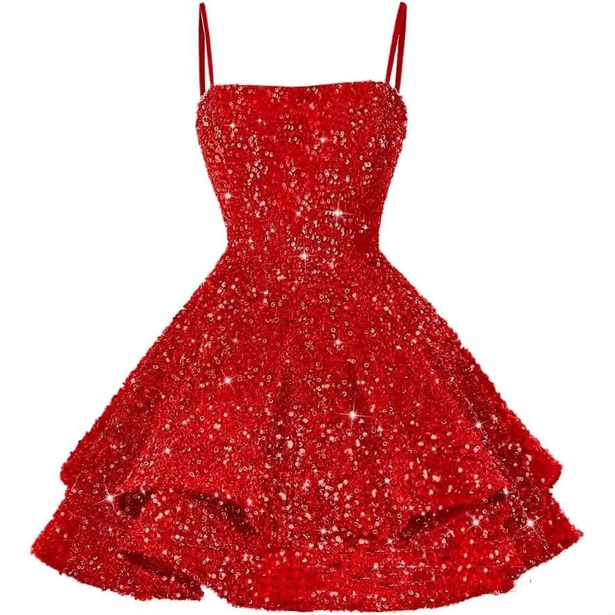 European and American Foreign Trade 2025 New Sequin Strapless Sexy Backless Short Evening Dress for Parties, Balls, and Performances