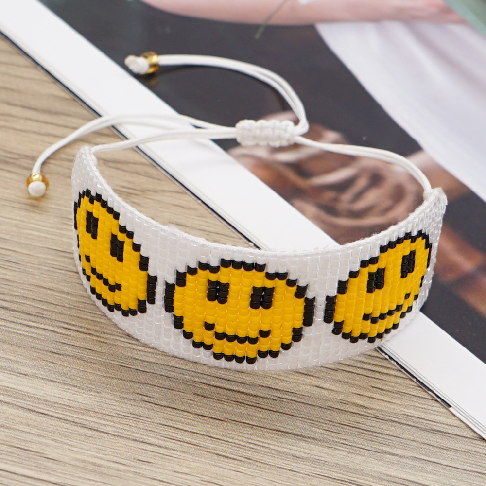 Simple Style Smiley Face Glass Beaded Bracelets display picture 4