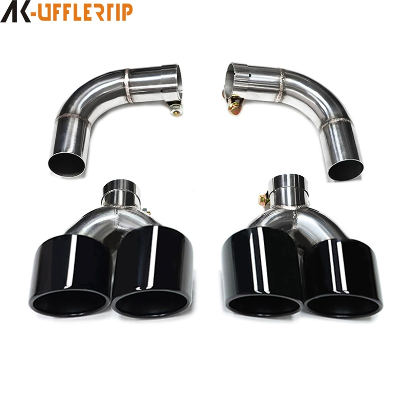 Для 2021-2024 Audi Q5L модернизация SQ5 действительно четыре из нержавеющей стали с углеродным волокном черный хвост выхлопной трубы