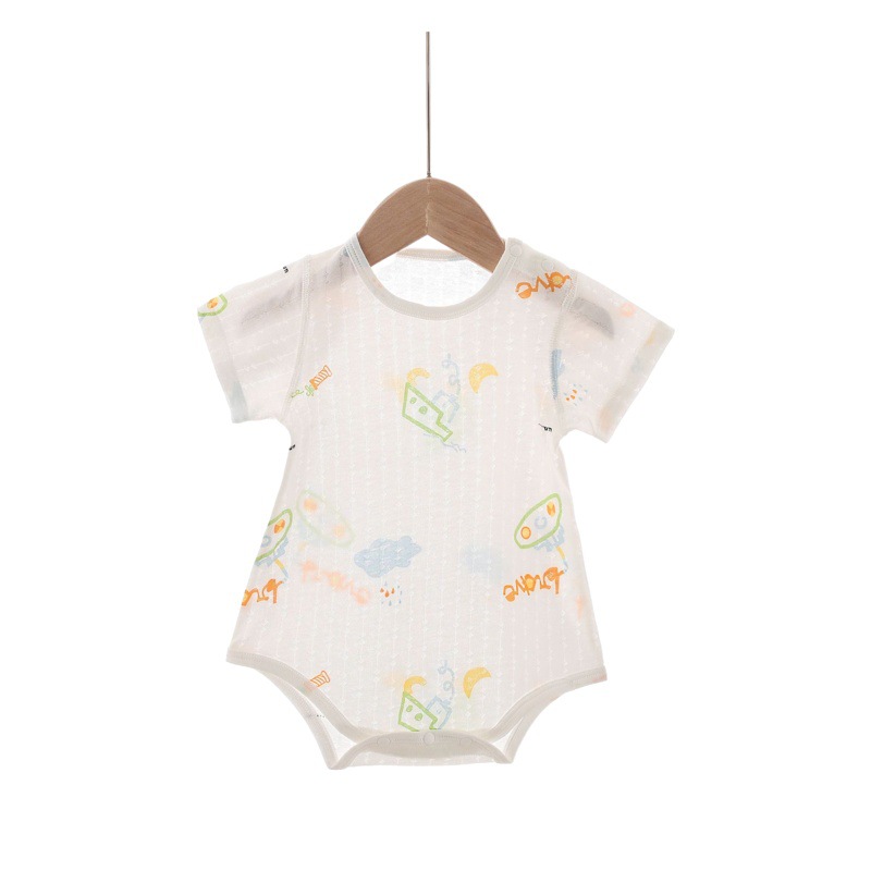 Ropa para recién nacidos, pelele para bebé, estilo fino de verano, mono triangular de manga corta para bebé, lindo traje para gatear de clase A