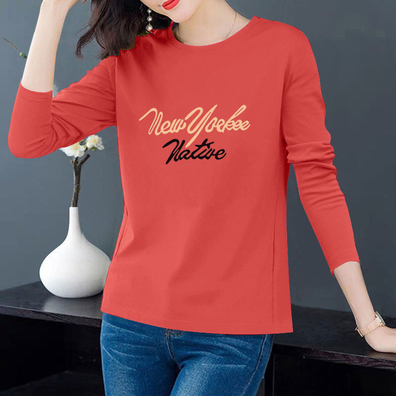 Early Spring Cotton Long-sleeved T-shirt Women's 2023 New Slim-fit Slimming Large Size Inner Top Base Shirt Trendy
