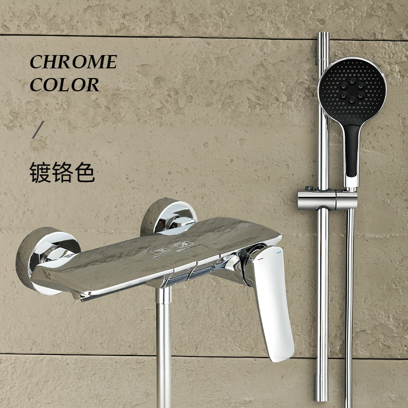Juego de ducha de ducha de ingeniería de hotel, baño de cobre completo, ducha, ducha, ducha, botón de piano, ducha sobrealimentada