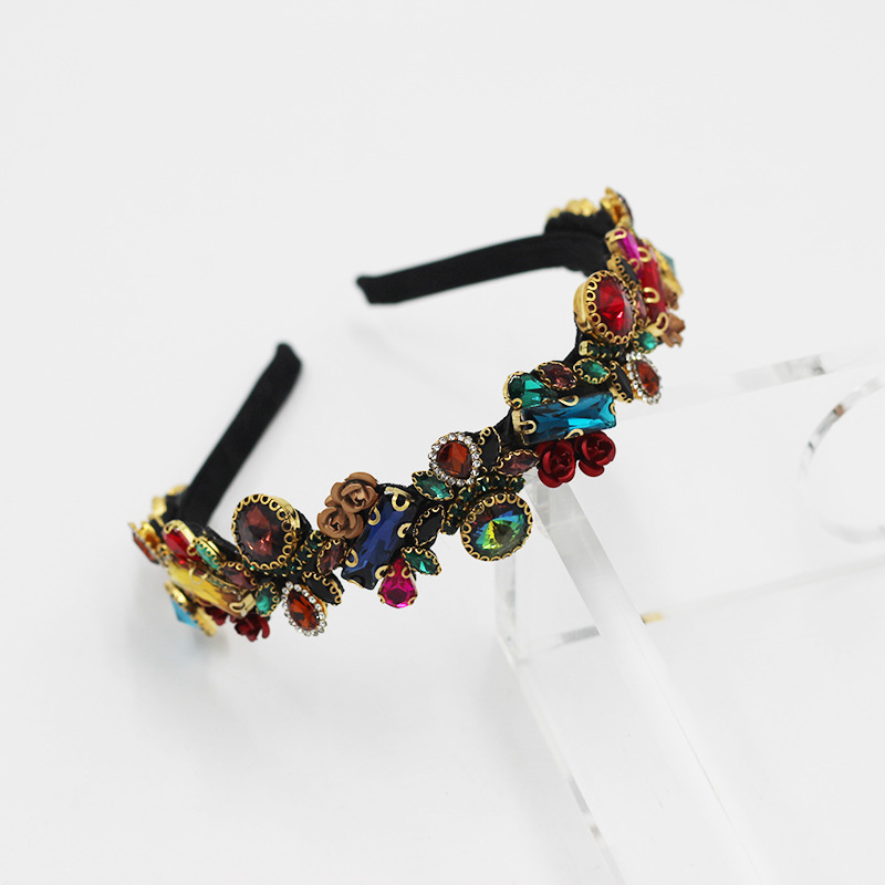 150g Weight Headwear Classification Anniversary, Business, Travel, Birthday, Festival Occasion Metal Material Geometric, Plaid Pattern Women'S Gender Red, Green Color New Fashion Korean Flower Metal Rose Headband 7
