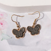 Fashionable earrings, fresh cute resin with butterfly, European style