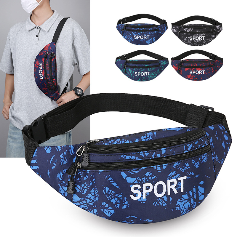 Nuevo bolso móvil de hombre de tendencia transfronteriza letras graffiti bolso de hombro de gran capacidad bolso portátil al aire libre