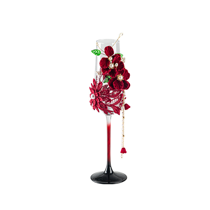 Brindis de boda regalo de novia taza de pie alto ins alto valor con diamantes taza de champán taza de vino caja de regalo