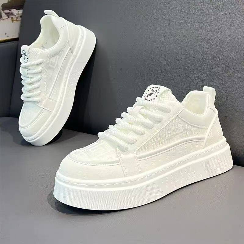 Giày sneaker nam cổ thấp thoáng khí đế dày tăng chiều cao, phong cách Hàn Quốc — 3308 Màu xanh lá cây, 3308 màu trắng