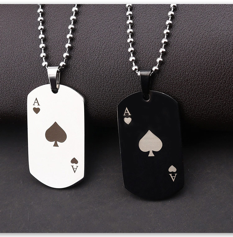 Fashion Poker Stainless Steel Plating Pendant Necklace 1 Piece display picture 2