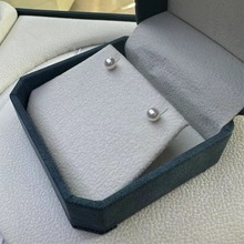 银生珍珠 18K金耳针4-5mm akoya海水珍珠耳钉