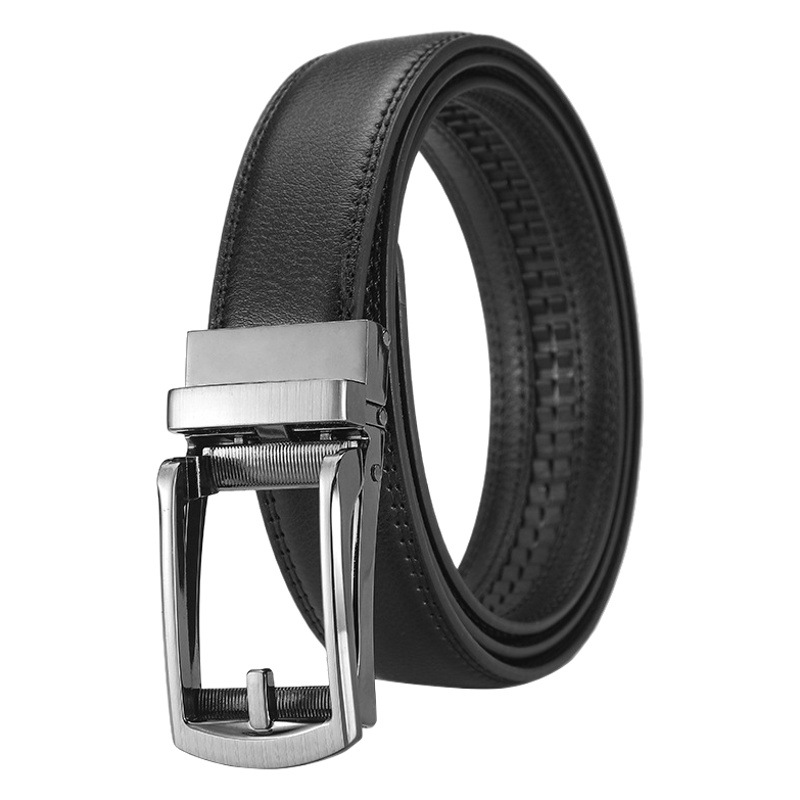 Fake pin hebilla cinturón hebilla automática de los hombres de dos capas de cuero de vaca cinturón de los hombres directo de fábrica Amazon transfronteriza cinturón de los hombres
