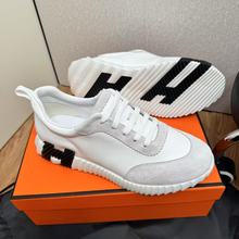 H家男鞋现货25新款夏季透气休闲运动鞋情侣款系带真皮外贸单鞋