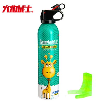 Flame Warrior Fire Extinguisher Car-Mounted: Vehicle fire extinguisher - simple-dry-powder-fire-extinguisher-mfj600-cartoon-green
