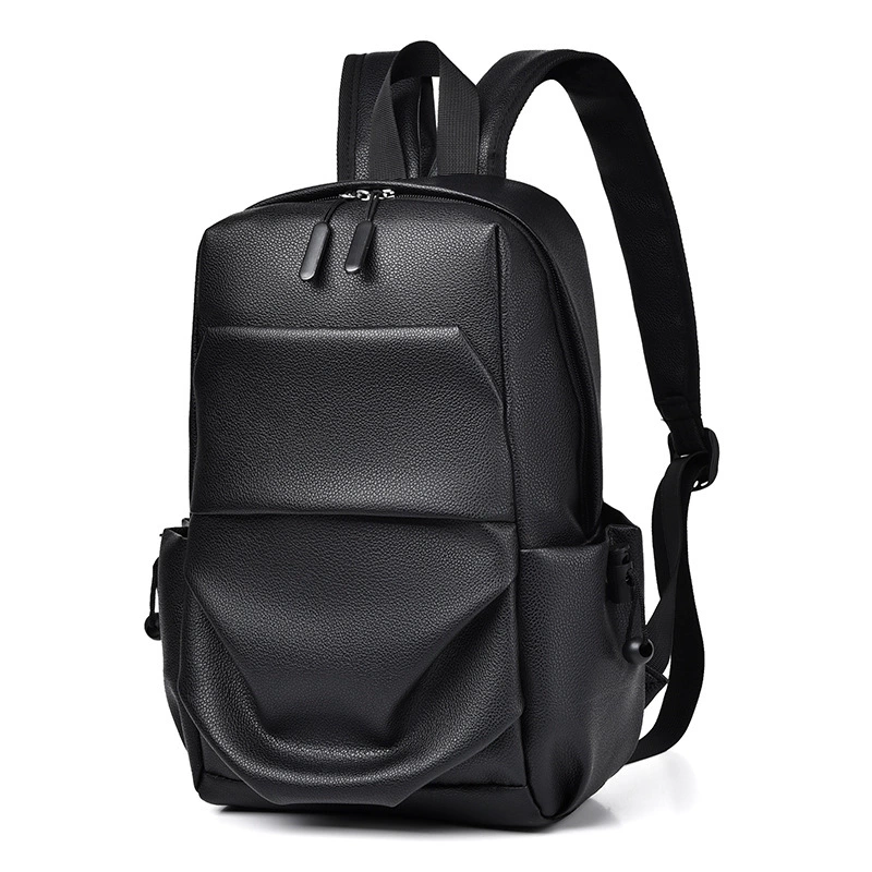 Backpack for black leather, trend bag, European style