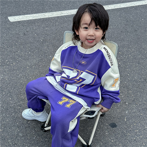 Boys sweatshirt suit  new children's autumn and winter handsome and trendy boys' long-sleeved tops baby children's jackets