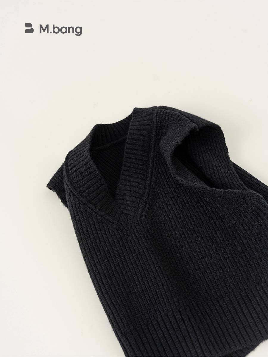 Yubao ropa infantil chaleco suéter de punto de primavera y otoño niño cuello en v hombro de color sólido abrazadera de caballo vestido de otoño