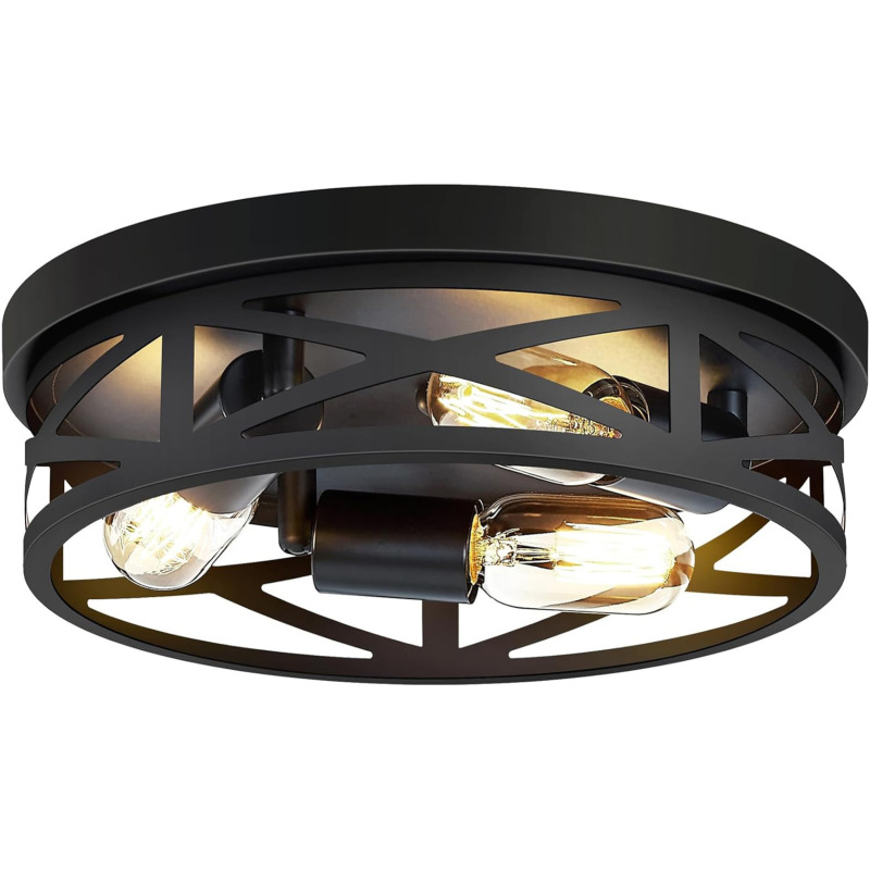 Cross-border Amazon retro American Zhongshan lamps aisle kitchen corridor balcony farmhouse round iron ceiling lamp