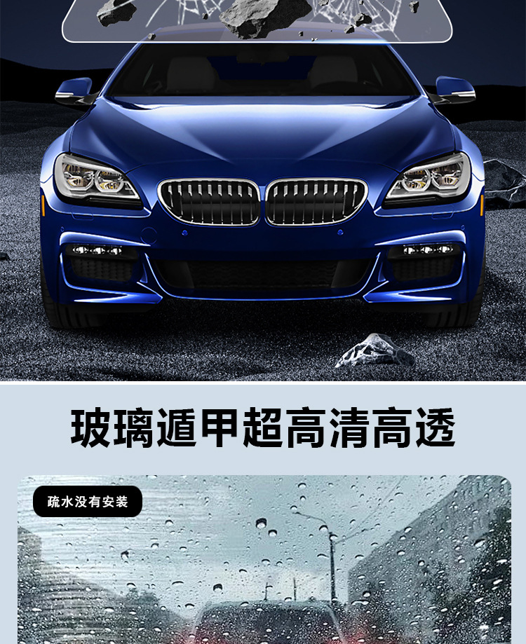 Tpu Glass Epu-Windshield Front Glass Film Ultra-High Definition, High Transparency, High Hydrophobicity and High Anti-Fouling