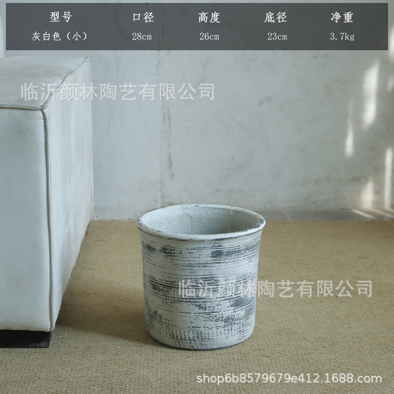 Terrizaje de cemento de gran calibre plantación de árboles maceta gran casa sala de estar hotel verde paquete suave patio villa decoración maceta