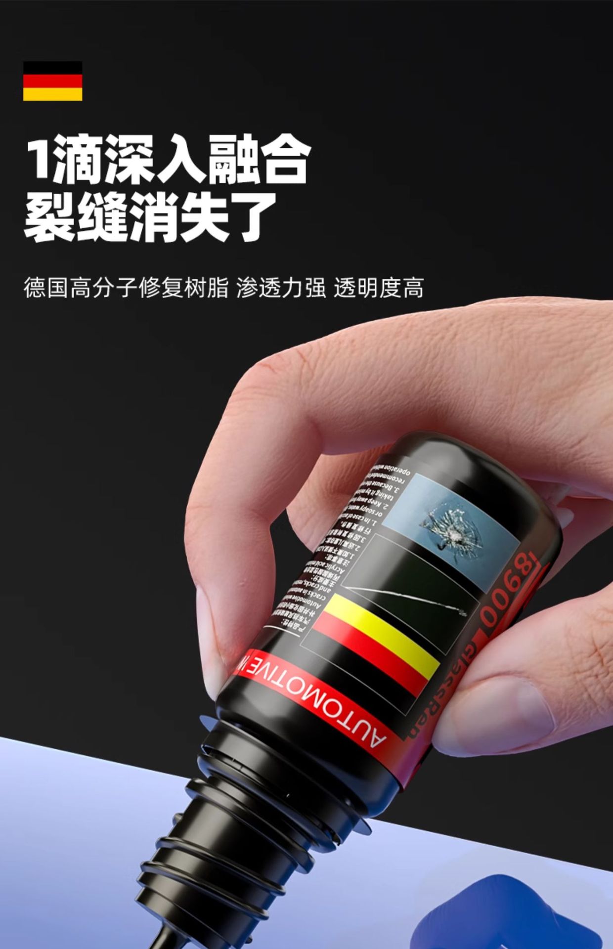 Suitable for Car Glass Crack Repair Liquid, Front Windshield Crack Repair, Windshield Scratch Reducer, Crack Traceless