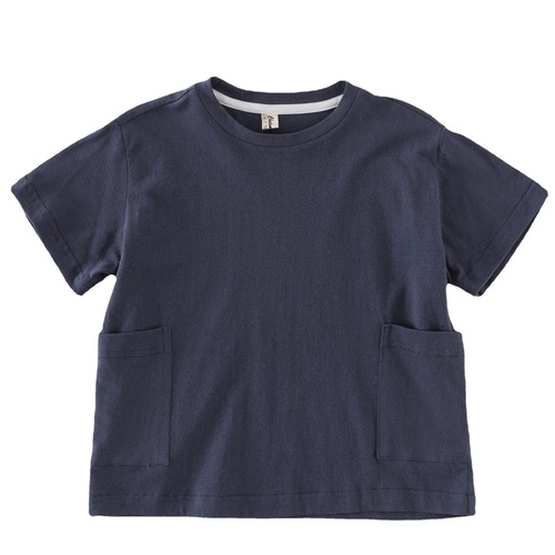  new summer Korean style casual boys and girls pocket short-sleeved T-shirt solid color casual baby T-shirt loose