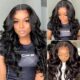 Amazon wigs fashion long curly big wave wig natural realistic front lace chemical fiber headgear