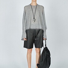 MSTHEM德国超细细腻裸感_重工解构廓形蝙蝠袖上衣 感针织衫