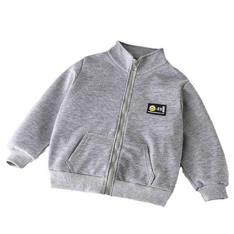 Chaqueta de terciopelo para niños, otoño e invierno, cuello alto, nuevo estilo, uniforme de béisbol para niños y niñas, tops con cremallera para niños grandes, ropa para niños al por mayor