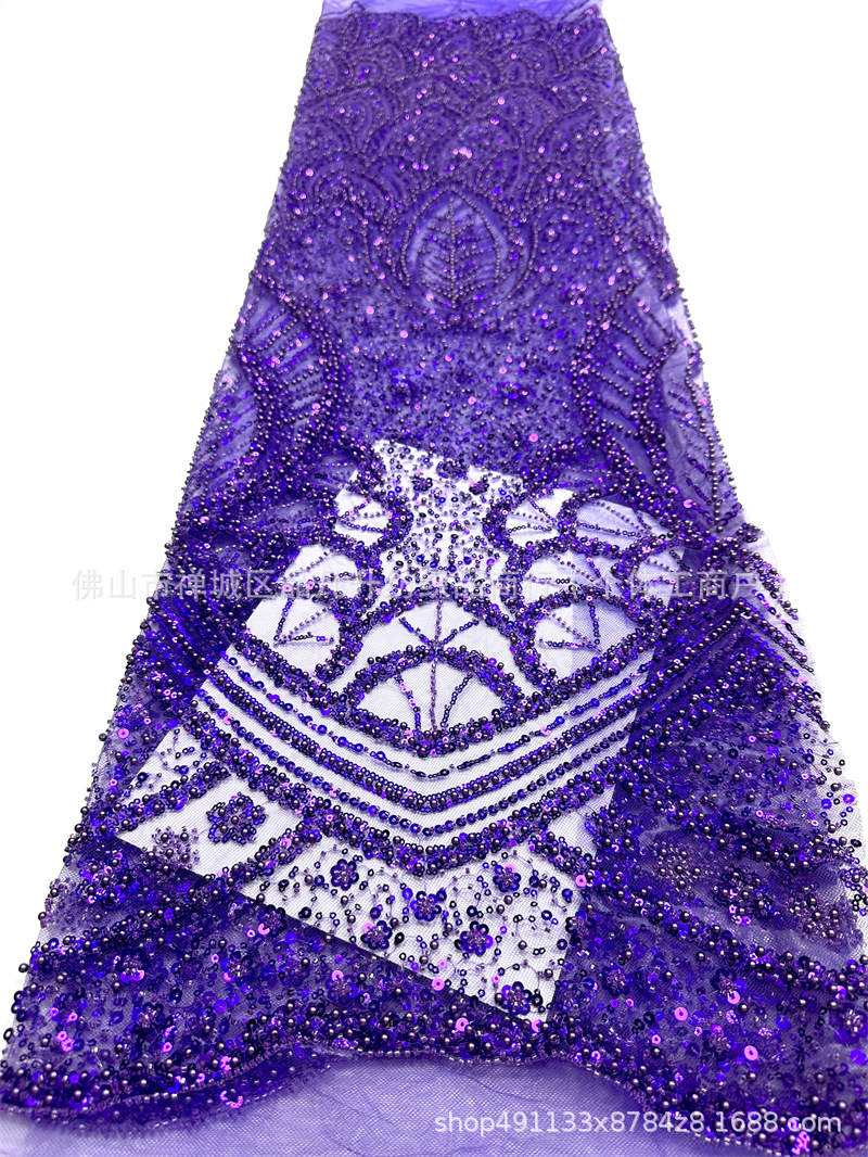 Fabricante de nueva tela de cuentas flor de tela de lenteja alta fotografía vestido de boda vestido de moda tela de vestido image 14