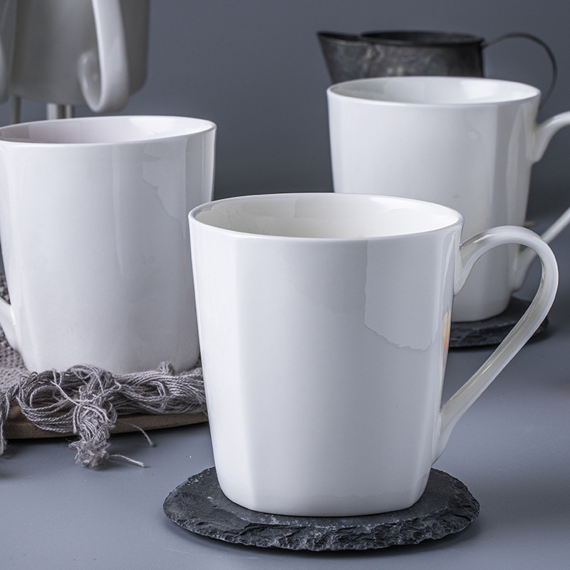Jingdezhen marca taza de agua taza de óseo de porcelana blanca taza de agua fría de cerámica de oficina esmaltada taza de té de color taza de hotel