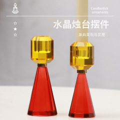 工場直販モダンなシンプルなカラークリスタルキャンドルホルダーダイニングテーブルアロマキャンドル装飾品雰囲気写真ギフト卸売