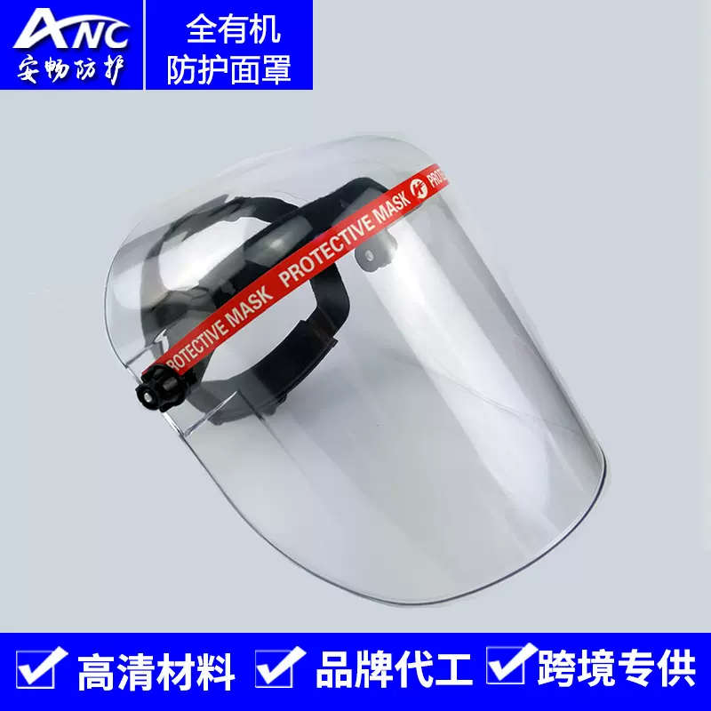 现货全半封闭透明防护面屏头戴式打磨防尘抗冲击大小有机电焊面罩
