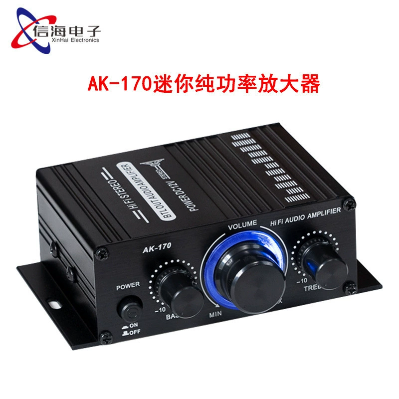 AK-170 мини-небольшой усилитель мощности домашний компьютер стерео 2.0 канал высокоусилитель DC12V