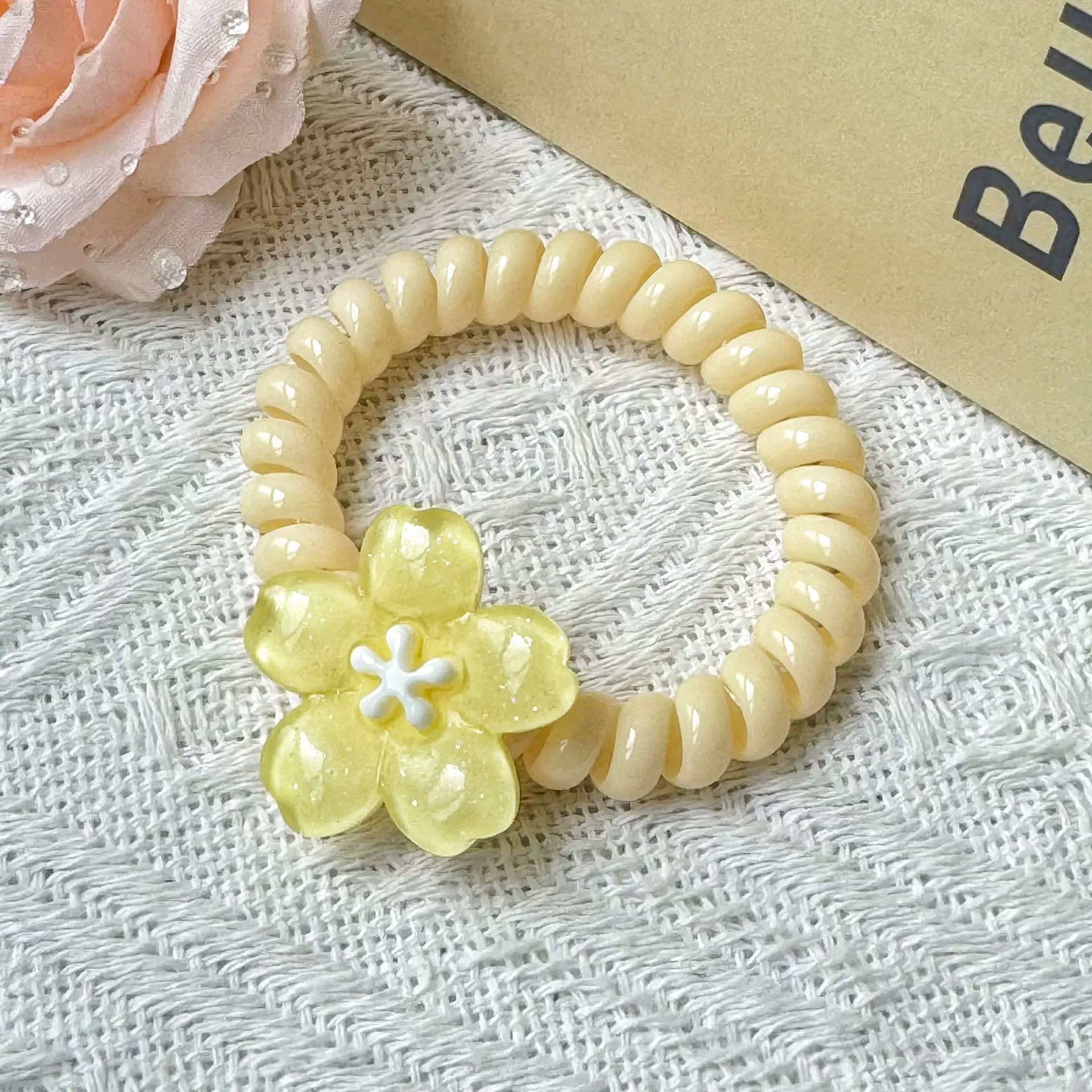 Заколка для волос Jelly Cherry Blossom, смоляная боковая клипса, 6 см, пастельные цвета