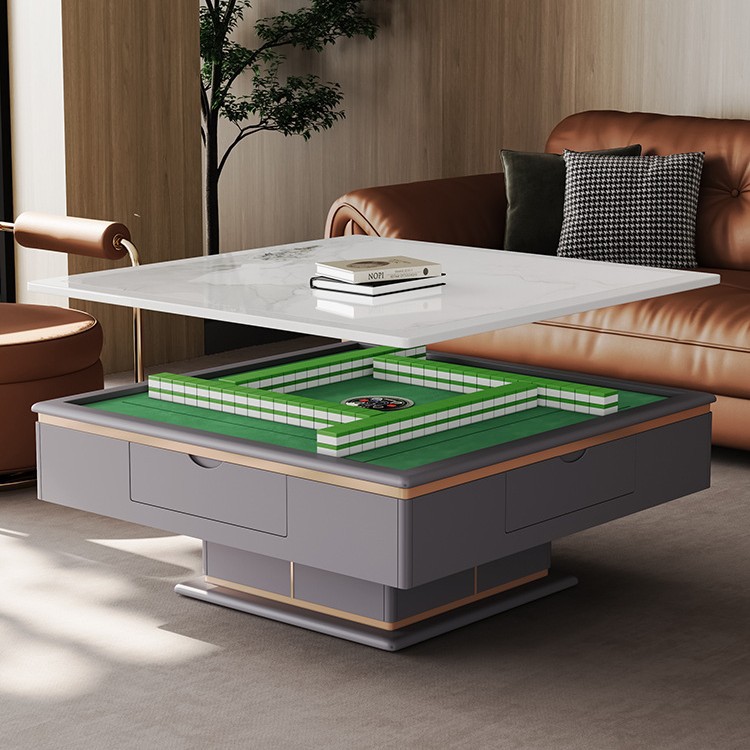 Mesa de mahjong eléctrica de elevación, sala de estar para el hogar, mesa de centro de roca, mesa de comedor automática, mesa de centro, máquina de mahjong, multifunción integrada