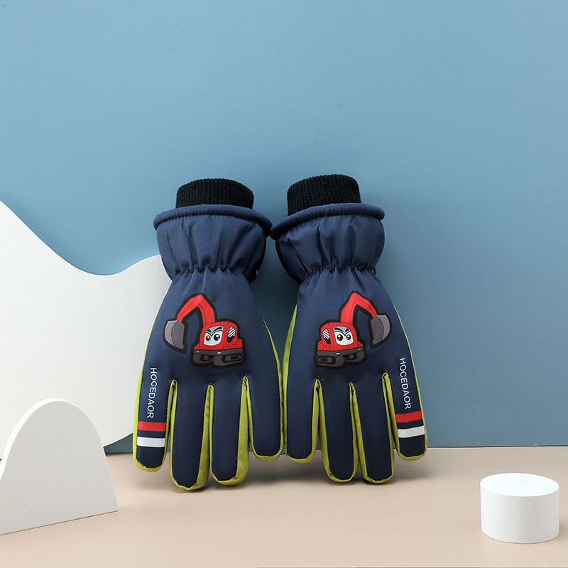 Guantes calientes para niños guantes de esquí de invierno de terciopelo grueso guantes de bicicleta impermeables y fríos guantes para niños y niñas