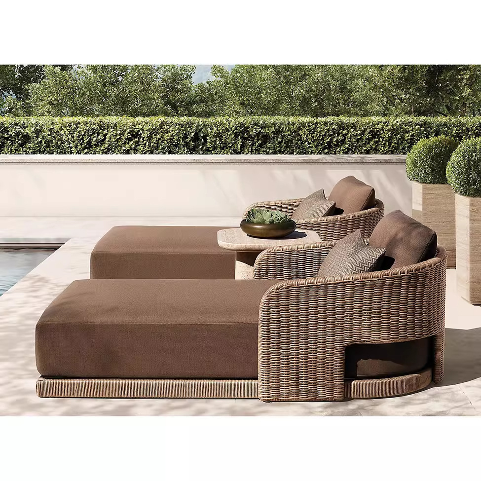 Silla de caña al aire libre patio Villa de jardín hotel al aire libre balcón de caña piscina silla de playa